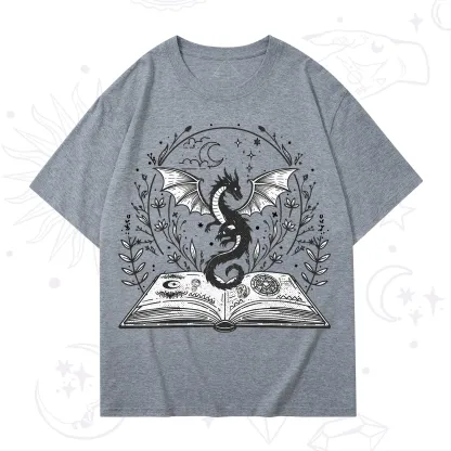 Purplehecate Magical Book Dragon Fantasy T-Shirt