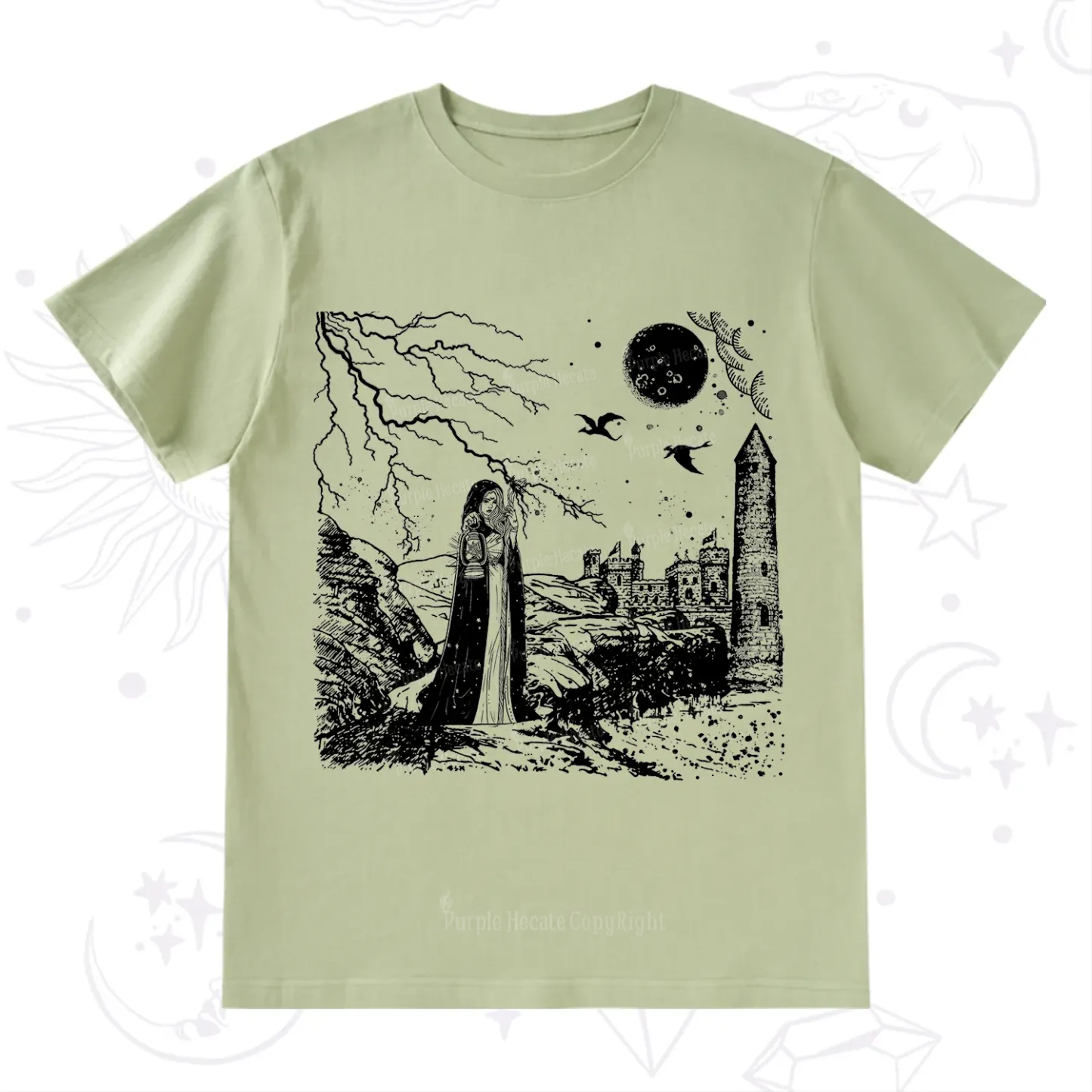 Purplehecate Black Moon Witch Spell Casting T-Shirt