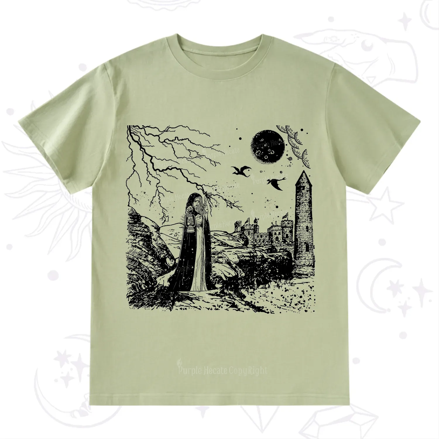 Purplehecate Black Moon Witch Spell Casting T-Shirt