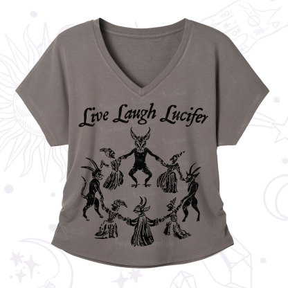 Purplehecate Live Laugh Lucifer V-Neck T-Shirt