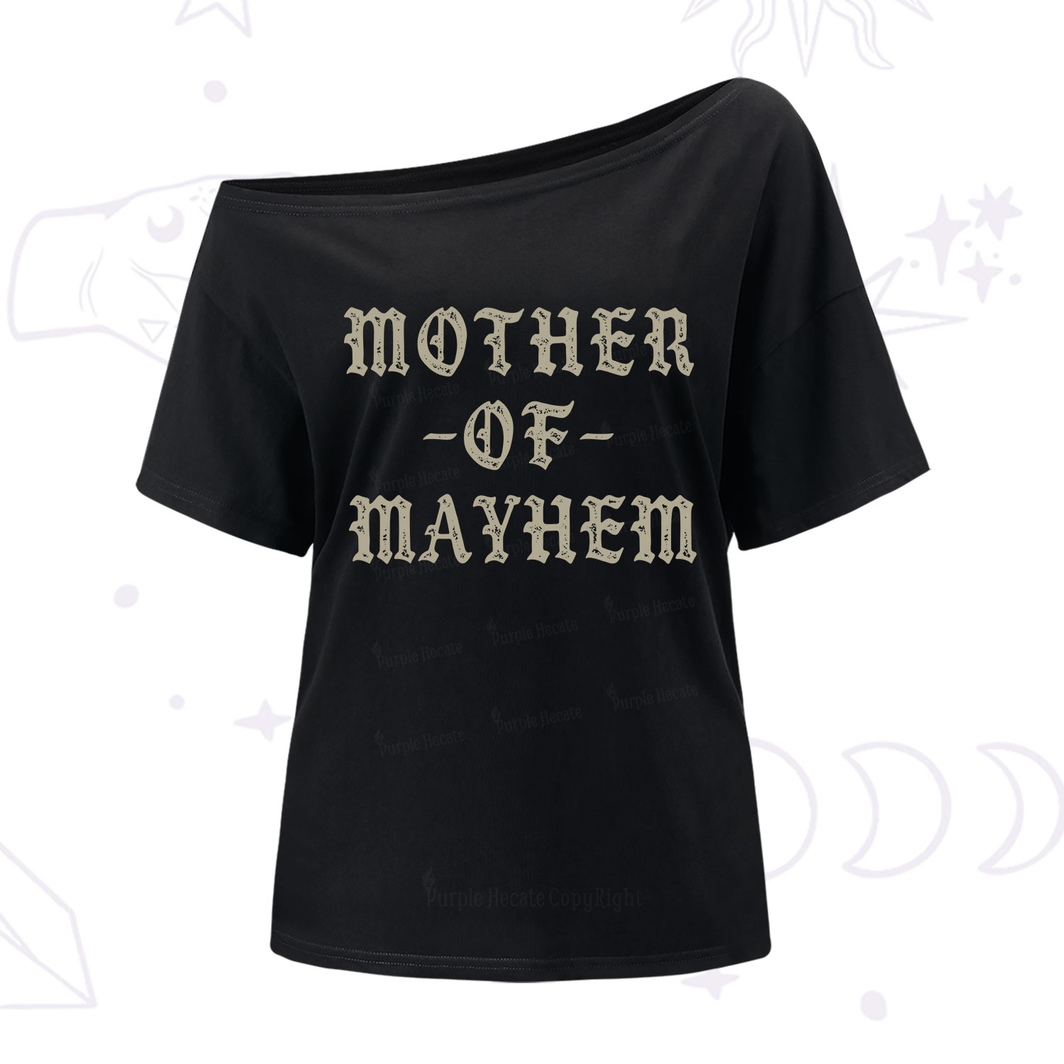 Purplehecate Mother of Mayhem One Shoulder T-Shirt