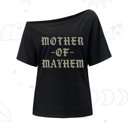 Purplehecate Mother of Mayhem One Shoulder T-Shirt