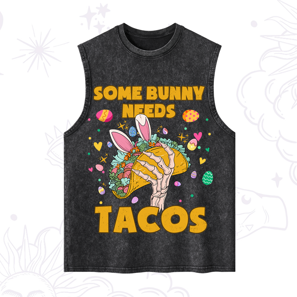 Purplehecate Some Bunny Needs Tacos Easter Washed Tank