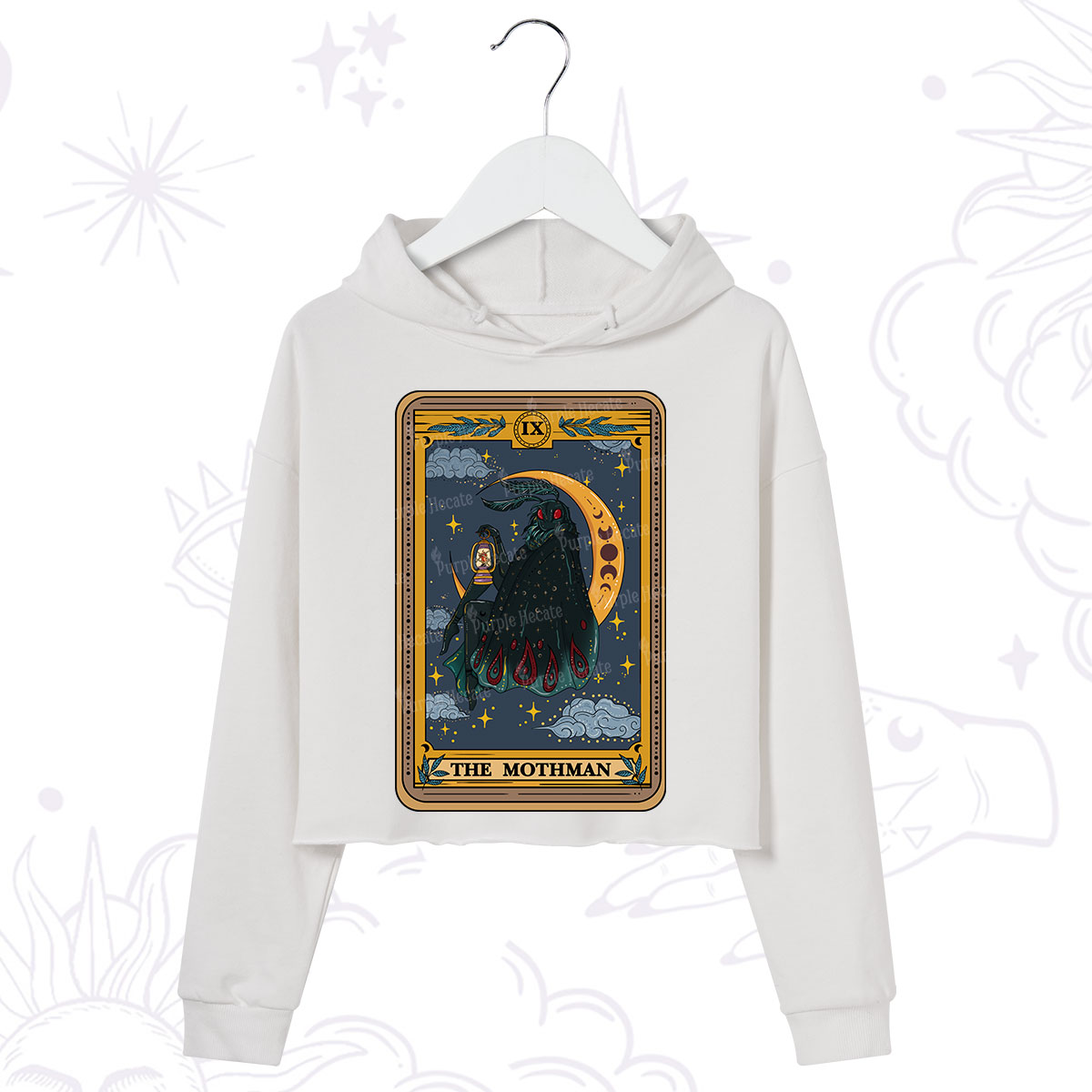Purplehecate The Mothmen Tarot Crop Hoodie