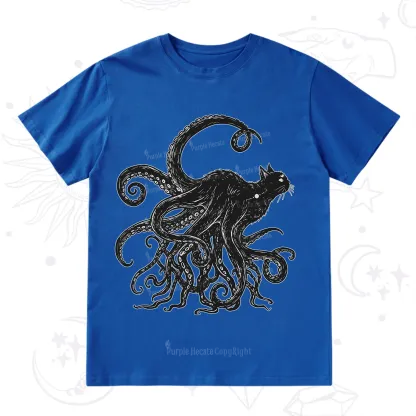 Purplehecate Black Cat with Octopus Tentacles T-Shirt