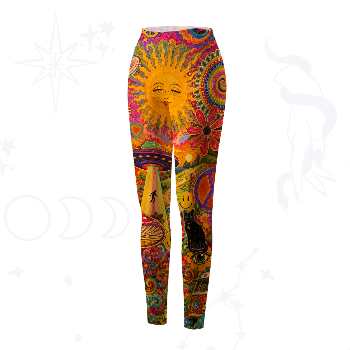 Purplehecate Psychedelic Sun Alien Trip Yoga Pants
