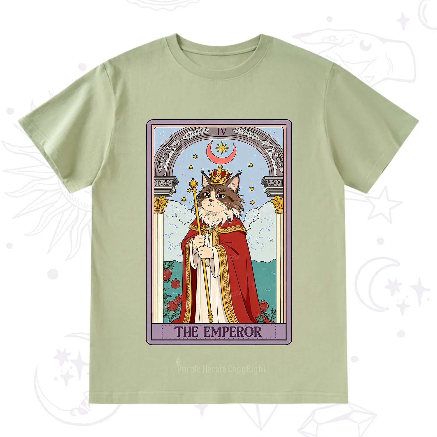 Purplehecate The Emperor Cat Tarot T-Shirt