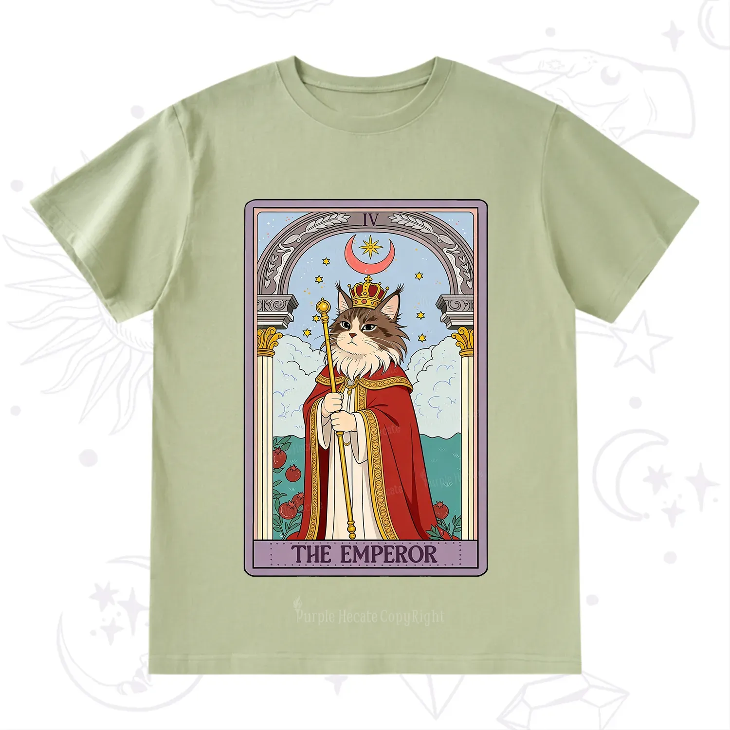 Purplehecate The Emperor Cat Tarot T-Shirt