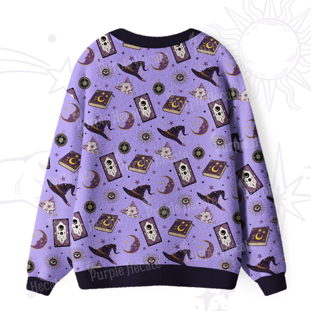 Purplehecate Midnight Witch Tarot Cardigan Ugly Cardigan Sweaters
