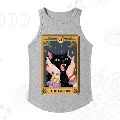 Purplehecate The Lovers Tarot Feral Cat Racerback Tank Top