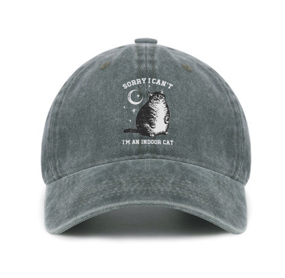 Purplehecate Sorry I Can't Go I'm an Indoor Cat Baseball Cap