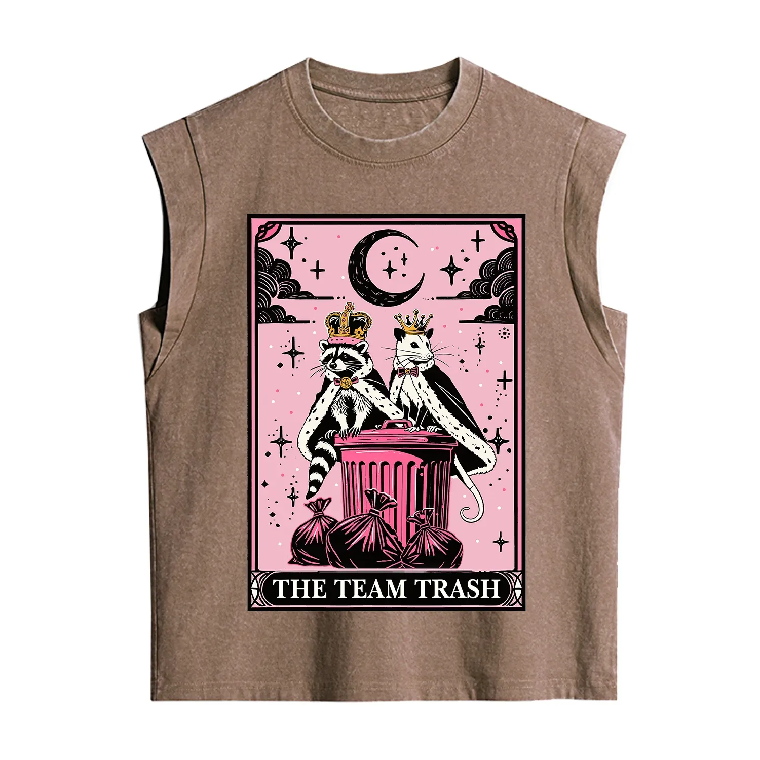 Purplehecate The Trash Kingdom's Tarot Opossum and Raccoon Vintage Washed Tank
