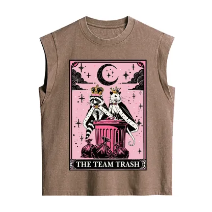 Purplehecate The Trash Kingdom's Tarot Opossum and Raccoon Vintage Washed Tank
