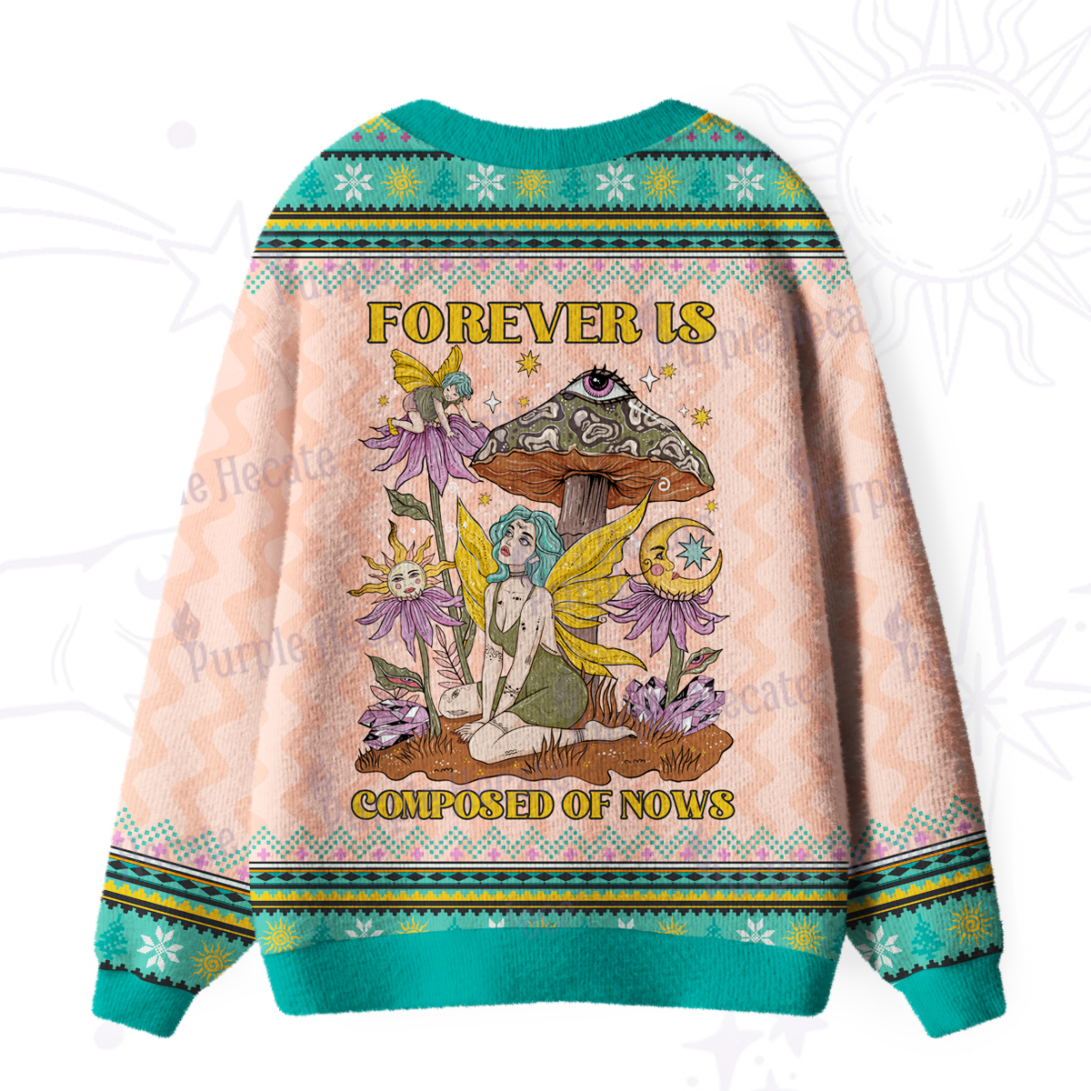 Purplehecate Stay Curious Ugly Cardigan Sweaters