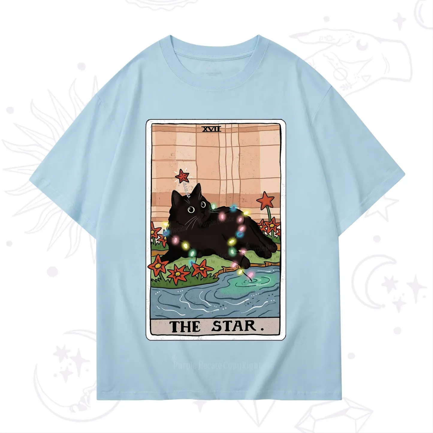 Purplehecate The Star Cat Tarot Card T-Shirt