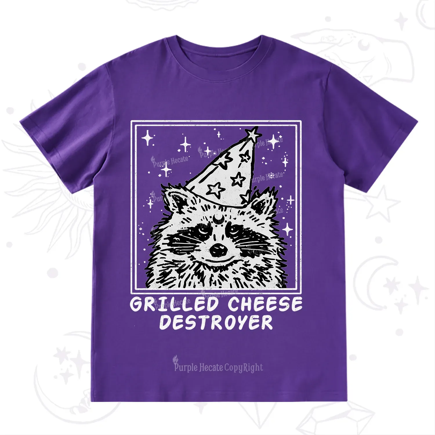 Purplehecate Grilled Cheese Destroyer Raccoon T-Shirt