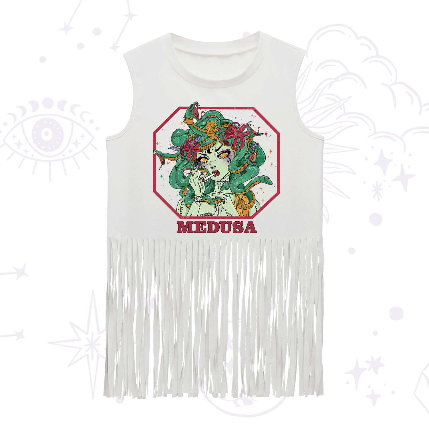 Purplehecate The Greek Goddess Medusa Fringe Tank Top