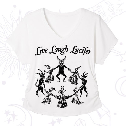 Purplehecate Live Laugh Lucifer V-Neck T-Shirt