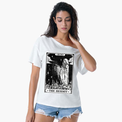 Purplehecate The Hermit Goddess Tarot Card One Shoulder T-Shirt