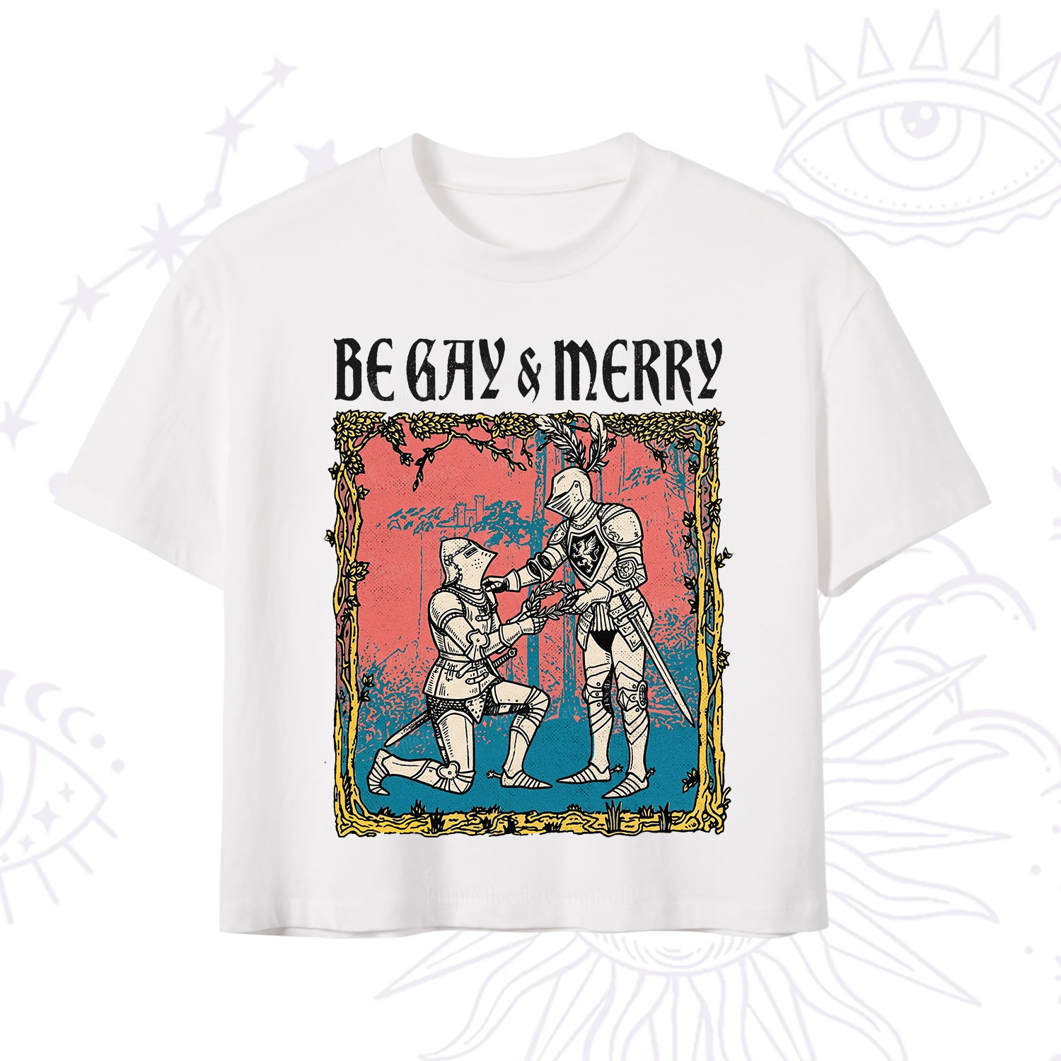 Purplehecate Be Gay & Merry Chivalry Pride Crop T-Shirt