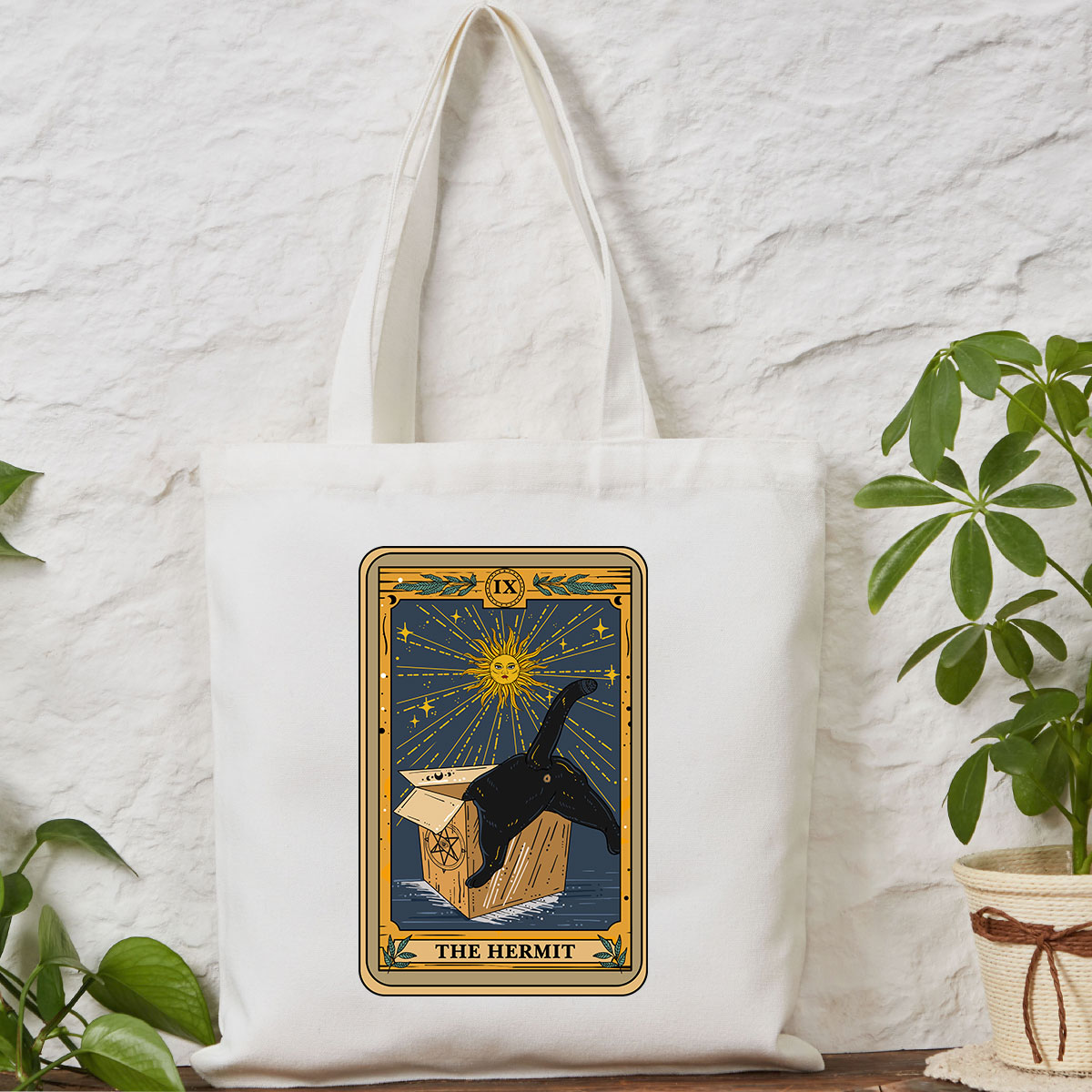 Purplehecate The Cardboard Hermit Cat Tarot Tote Bag