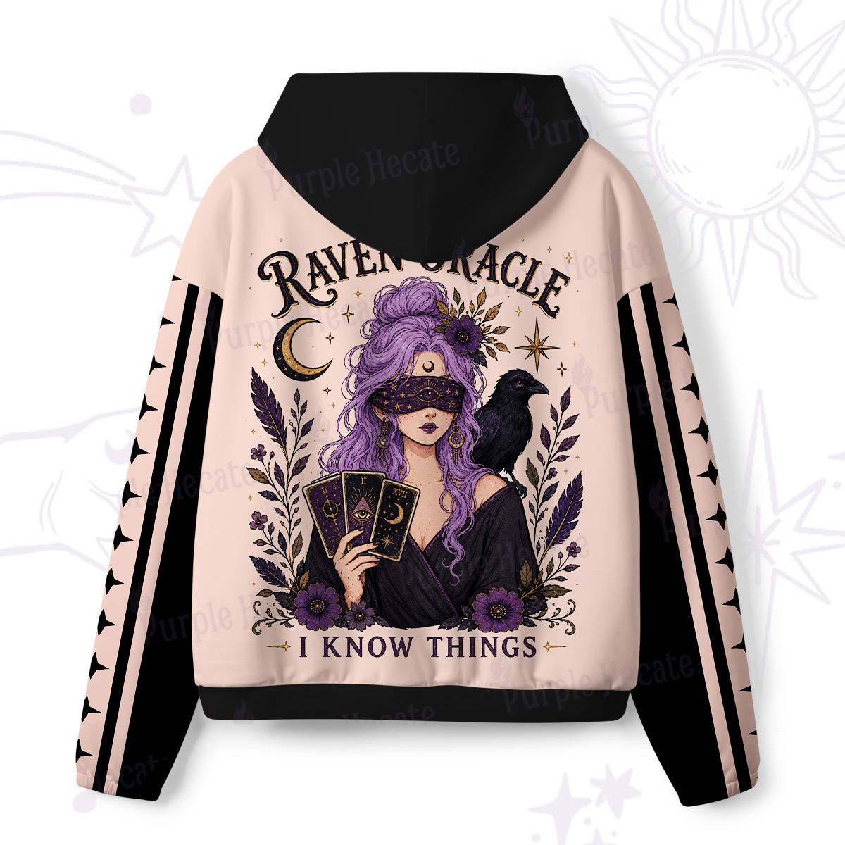 Purplehecate Raven Oracle I Know Things Witchy All-Over Print Hoodie