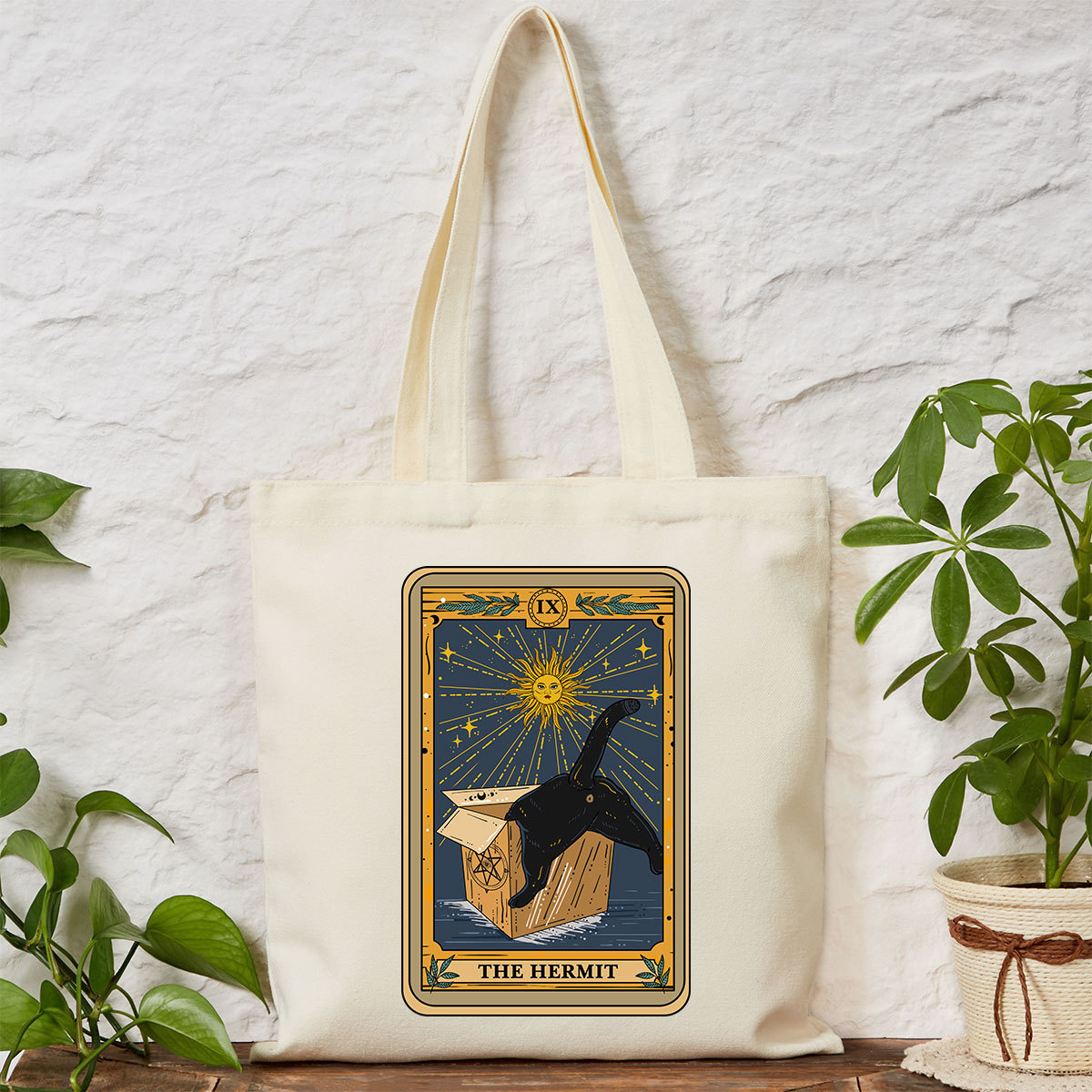 Purplehecate The Cardboard Hermit Cat Tarot Tote Bag