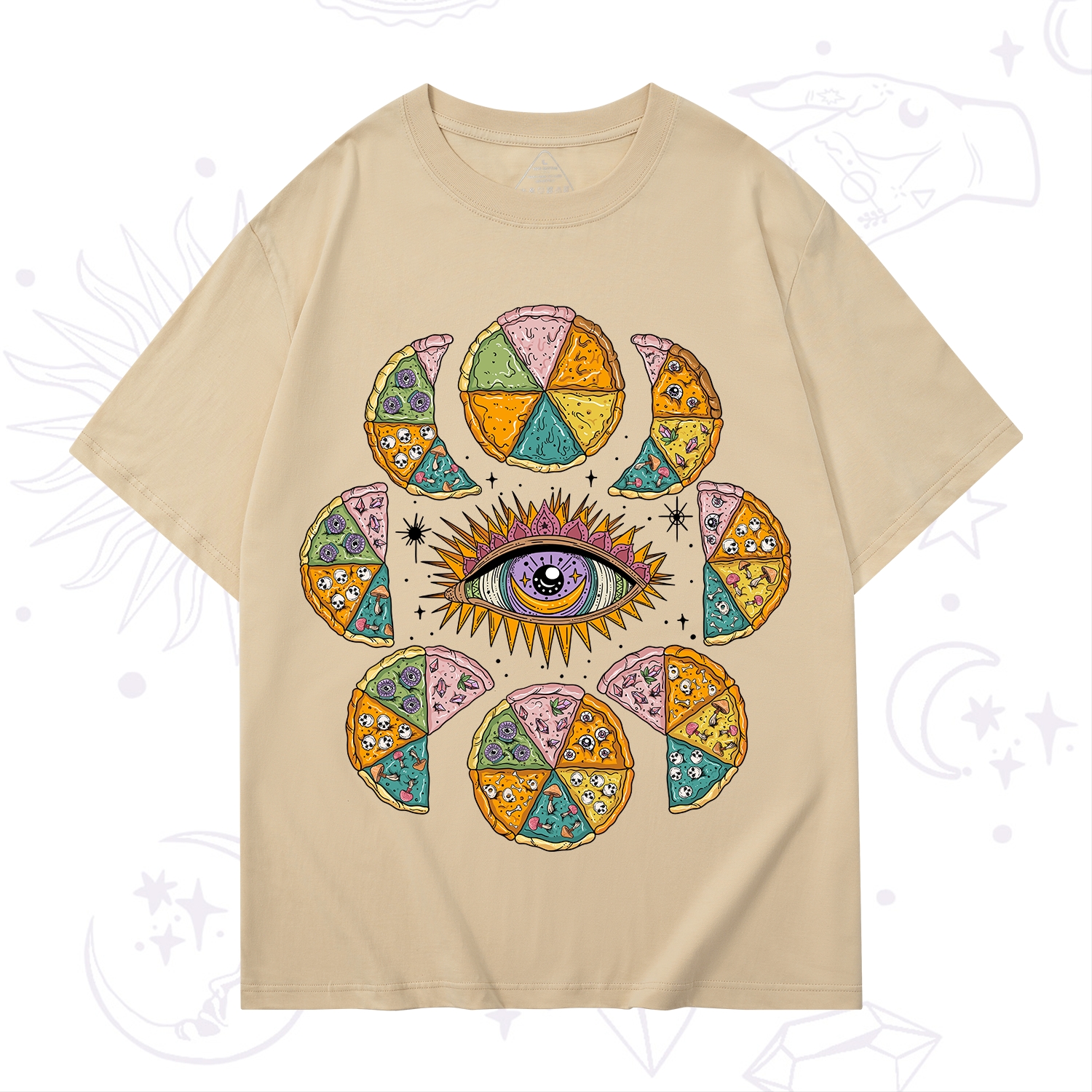 Purplehecate Moon Phase Pizza T-Shirt
