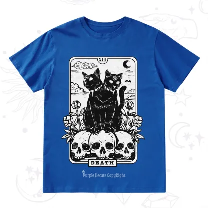 Purplehecate The Black Cat Death Tarot Card T-Shirt