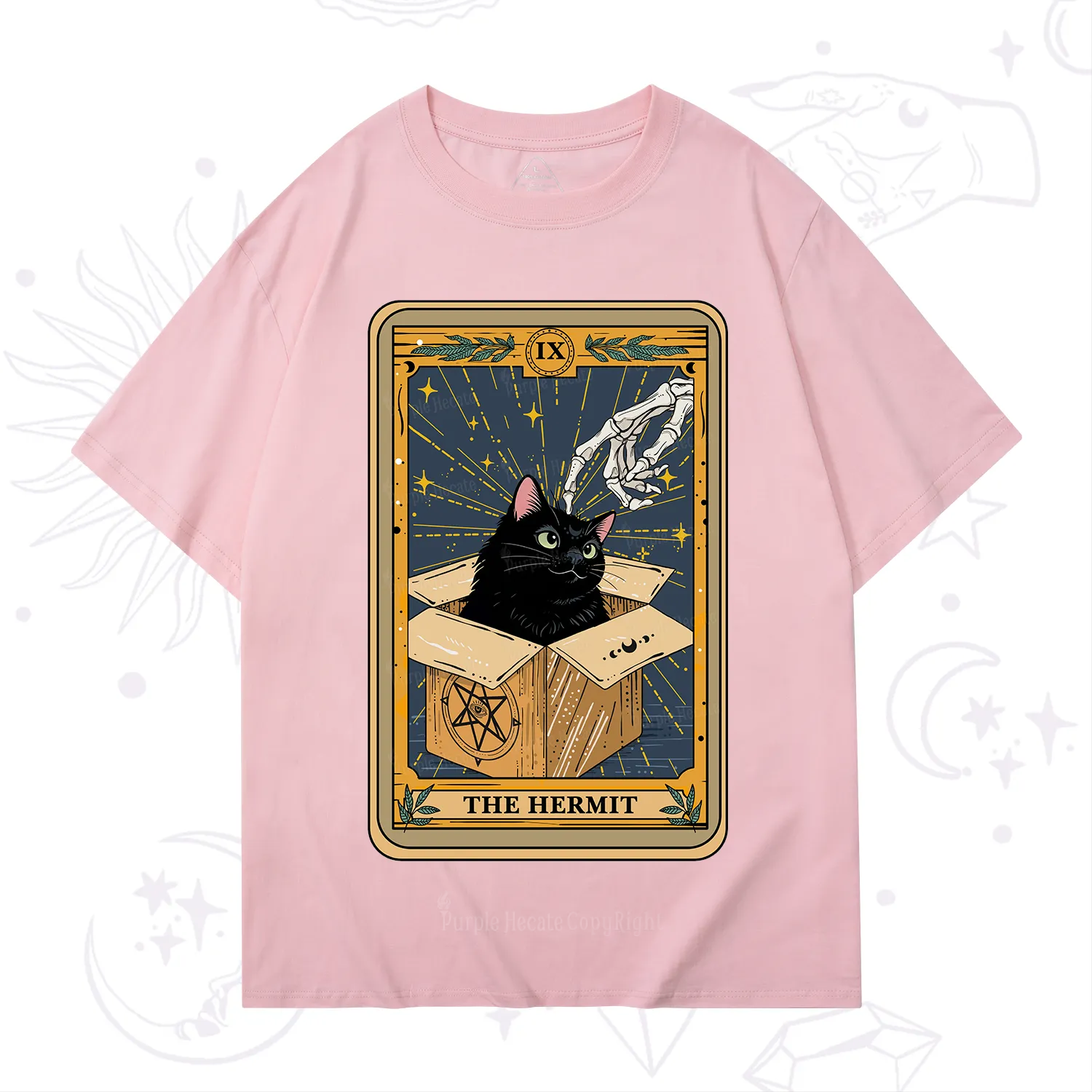 Purplehecate The Hermit Cat Tarot T-Shirt