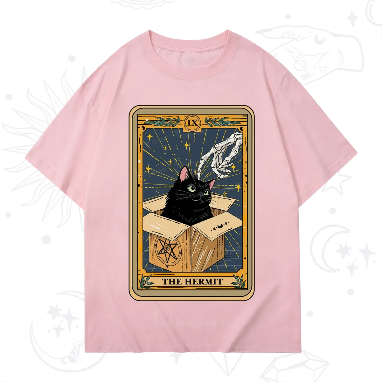 Purplehecate The Hermit Cat Tarot T-Shirt