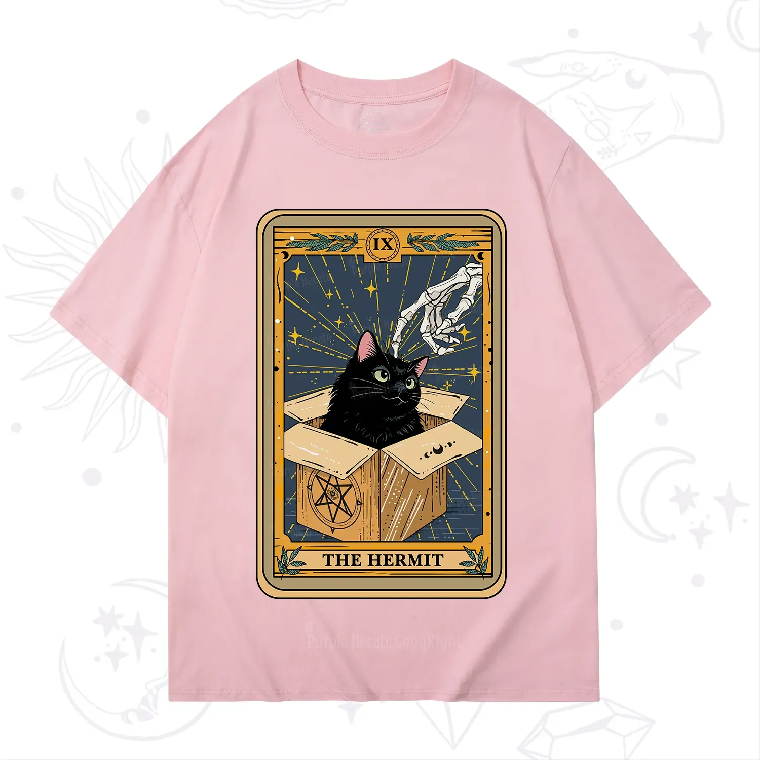 Purplehecate The Hermit Cat Tarot T-Shirt