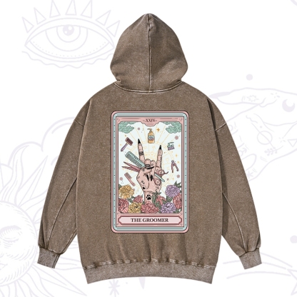 Purplehecate The Pet Groomer Tarot Card Washed Hoodie