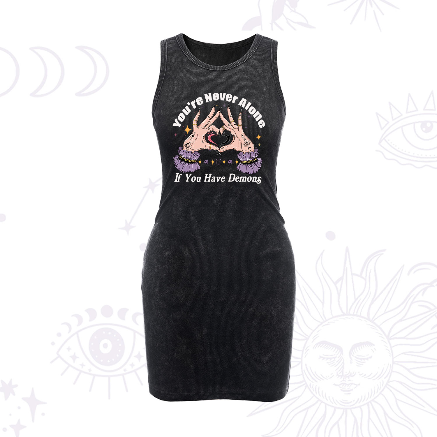 Purplehecate You're Never Alone If You Have Demons Vintage Bodycon Tank Dress