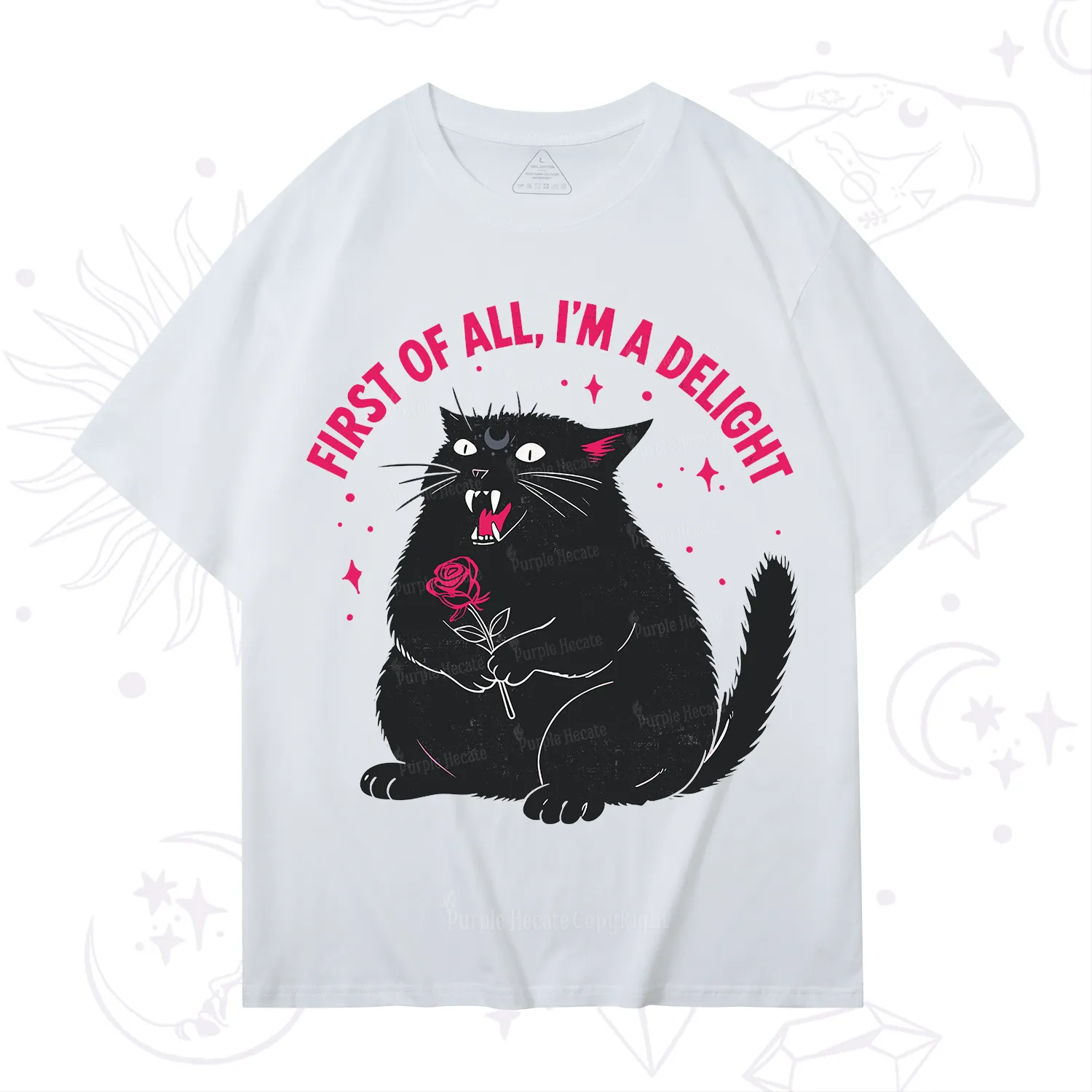 Purplehecate First Of All I'm A Delight Cat T-Shirt