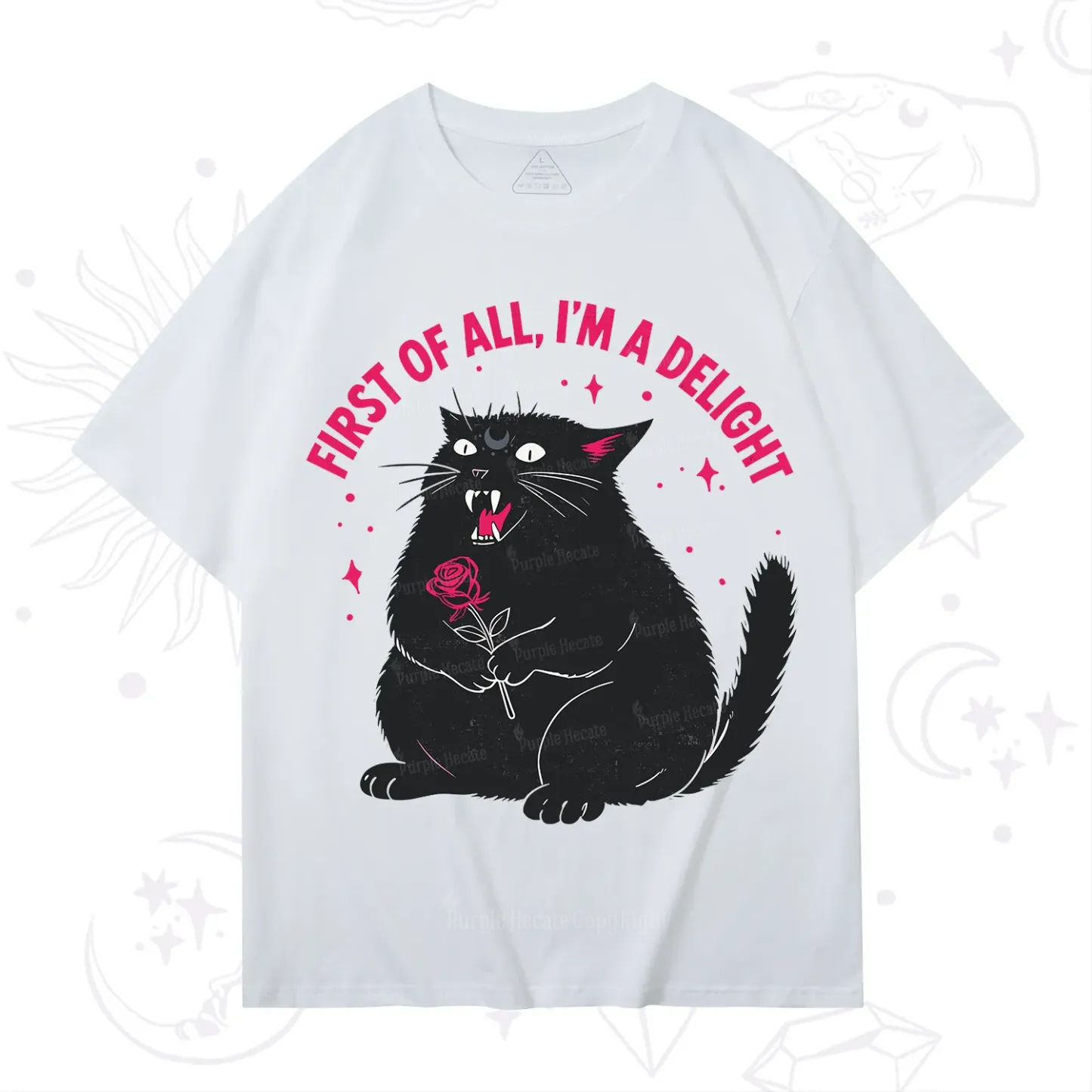 Purplehecate First Of All I'm A Delight Cat T-Shirt