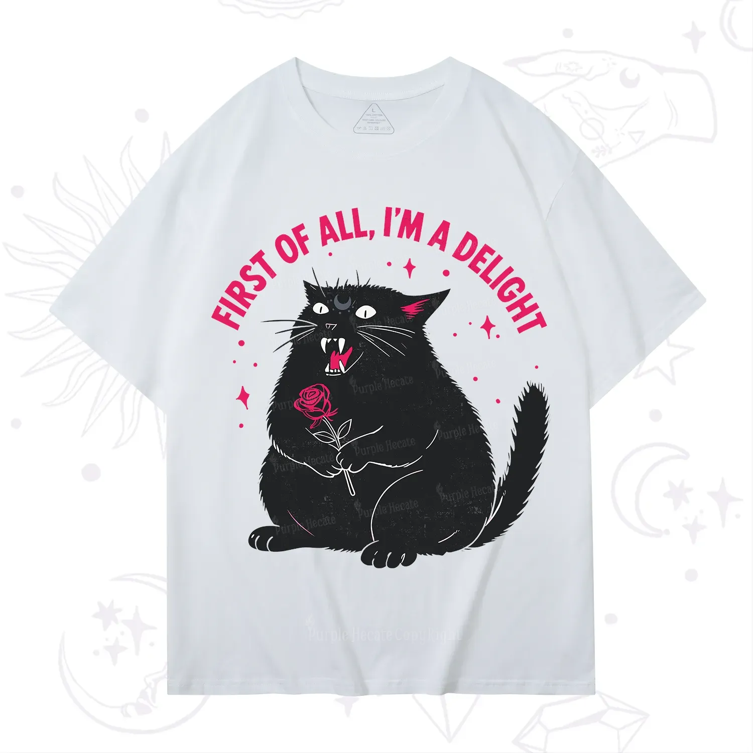 Purplehecate First Of All I'm A Delight Cat T-Shirt