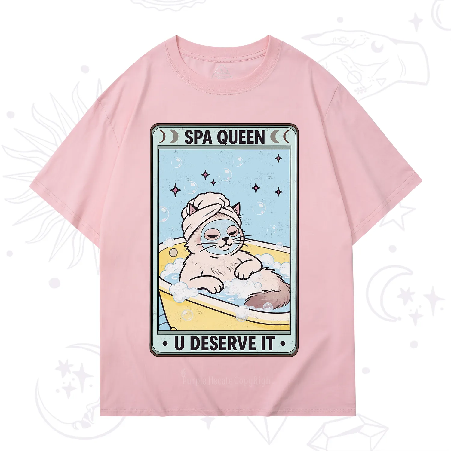 Purplehecate The Spa Queen Cat Tarot T-Shirt