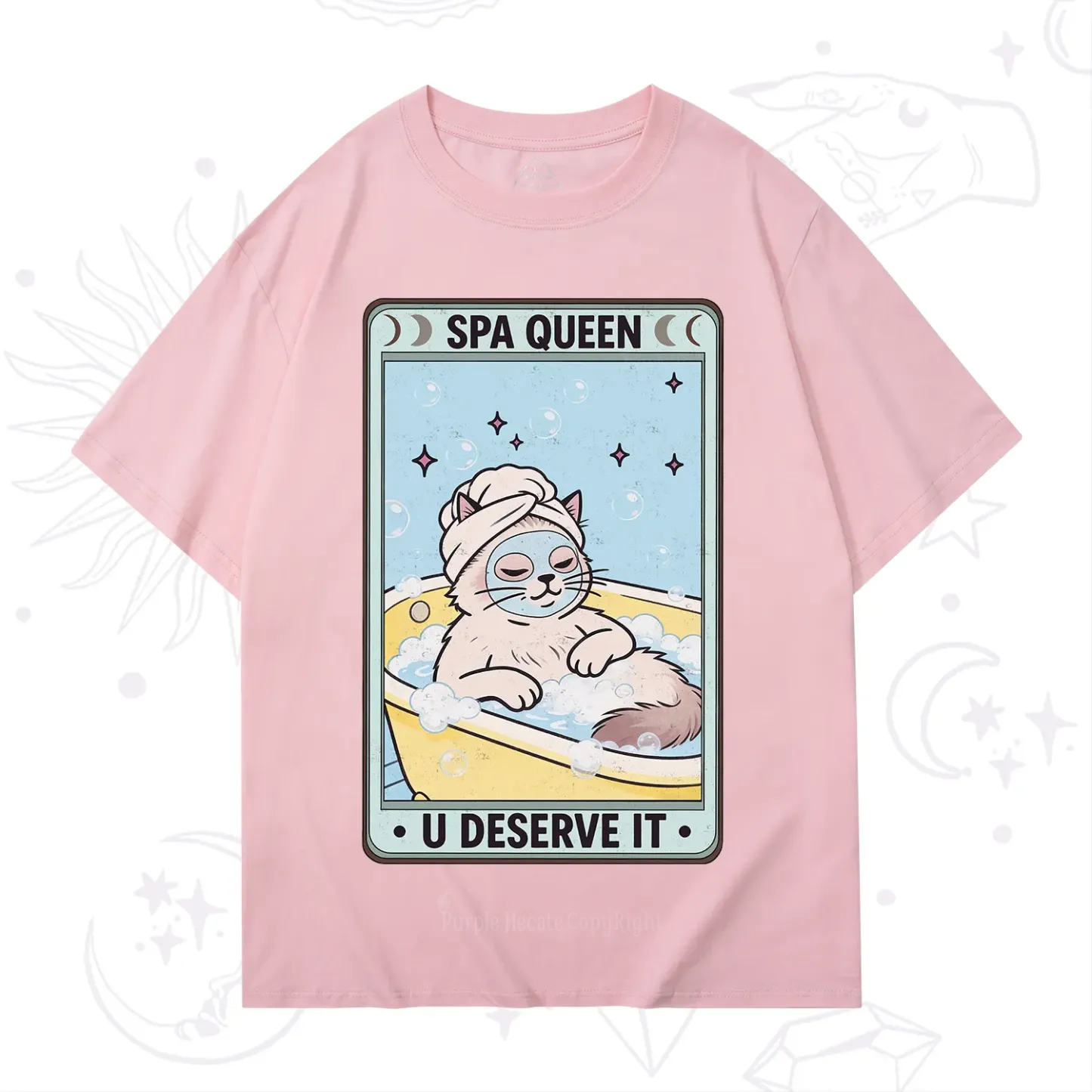 Purplehecate The Spa Queen Cat Tarot T-Shirt