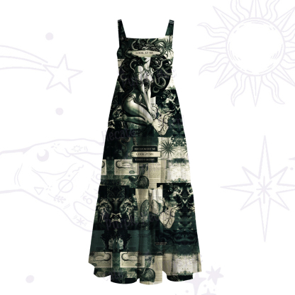 Purplehecate Forbidden Gaze of Medusa Wide Straps Maxi Dress
