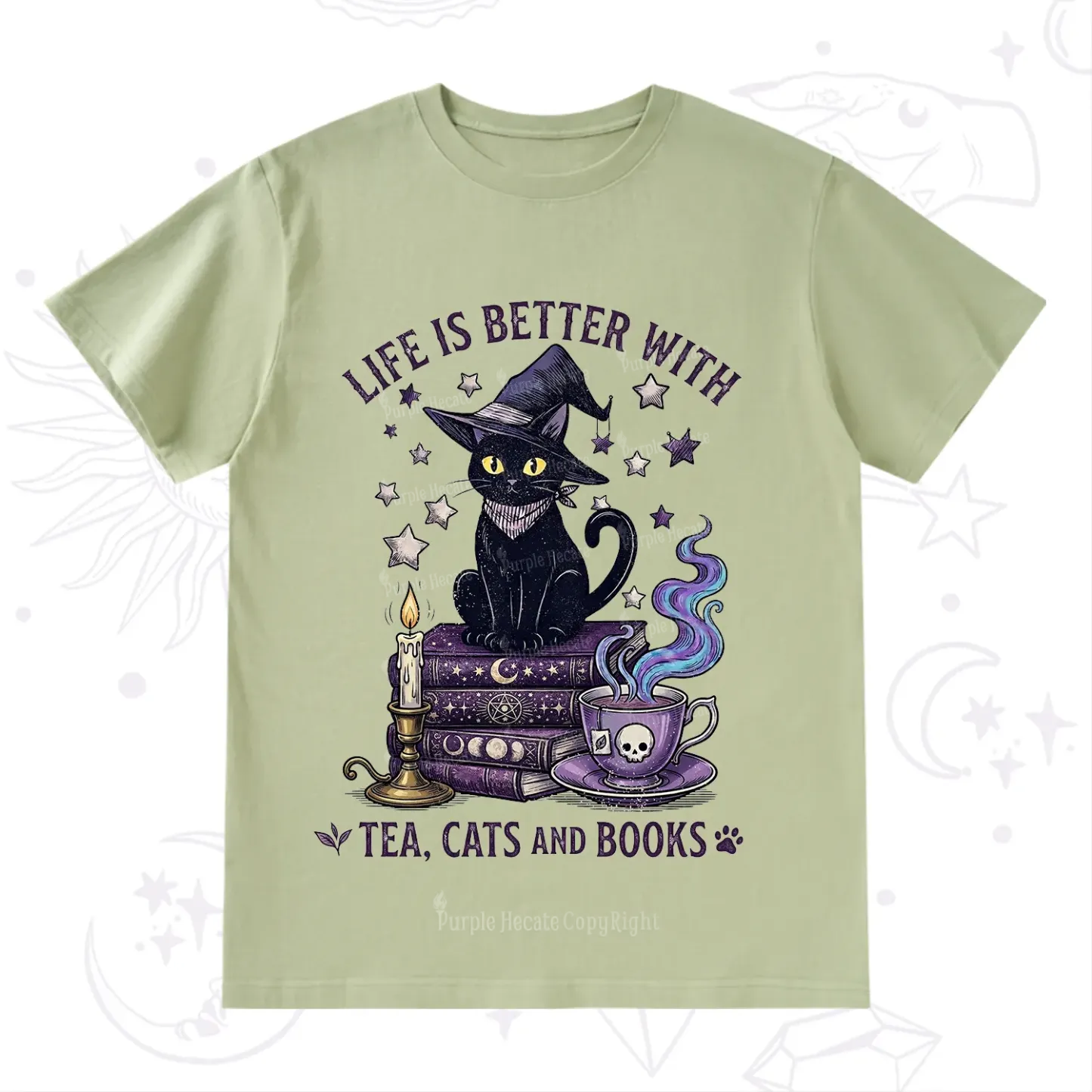 Purplehecate Life Is Better With Cats And Books T-Shirt