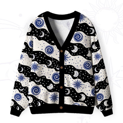 Purplehecate Starry Tides Ugly Cardigan Sweaters