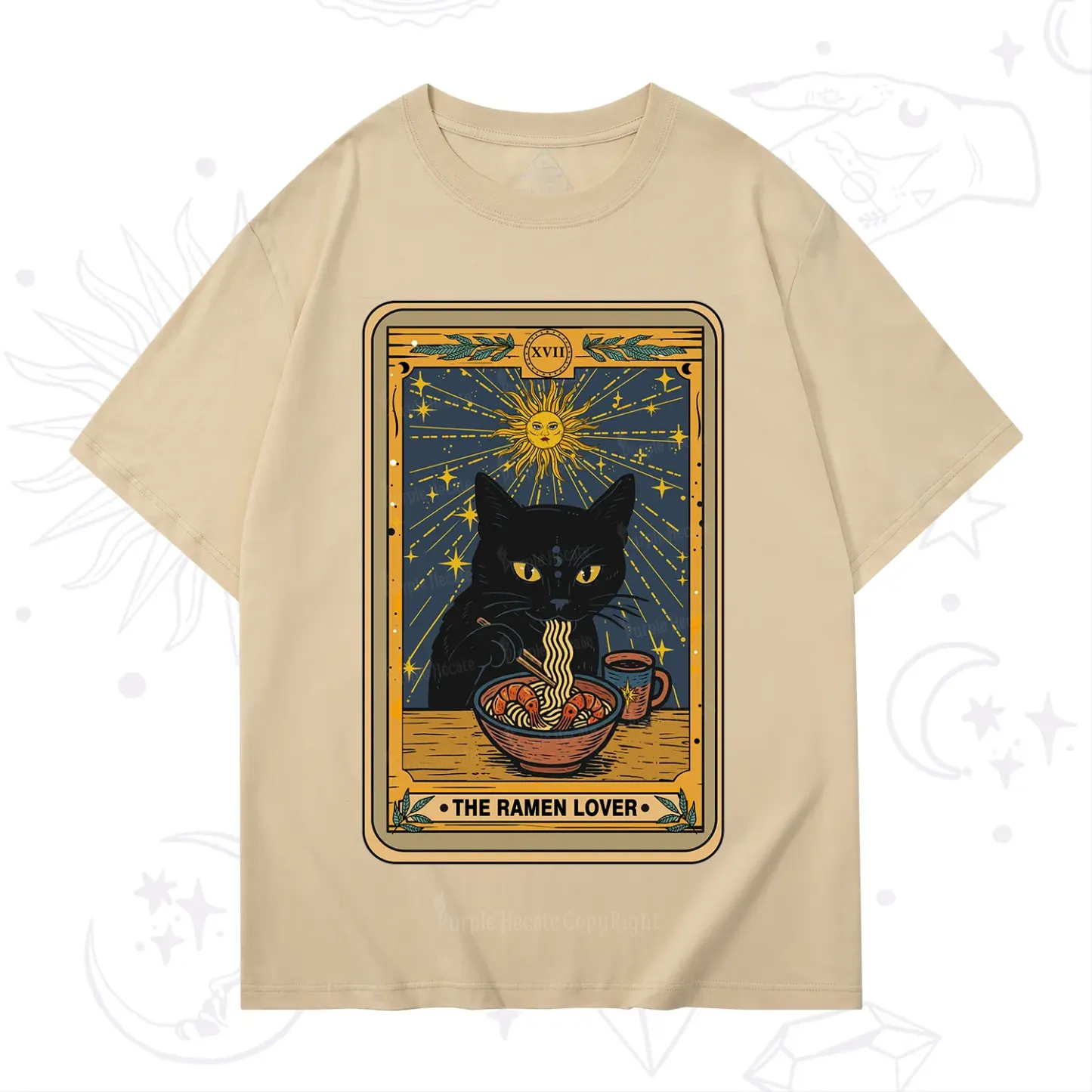 Purplehecate The Ramen Lover Cat Tarot T-Shirt