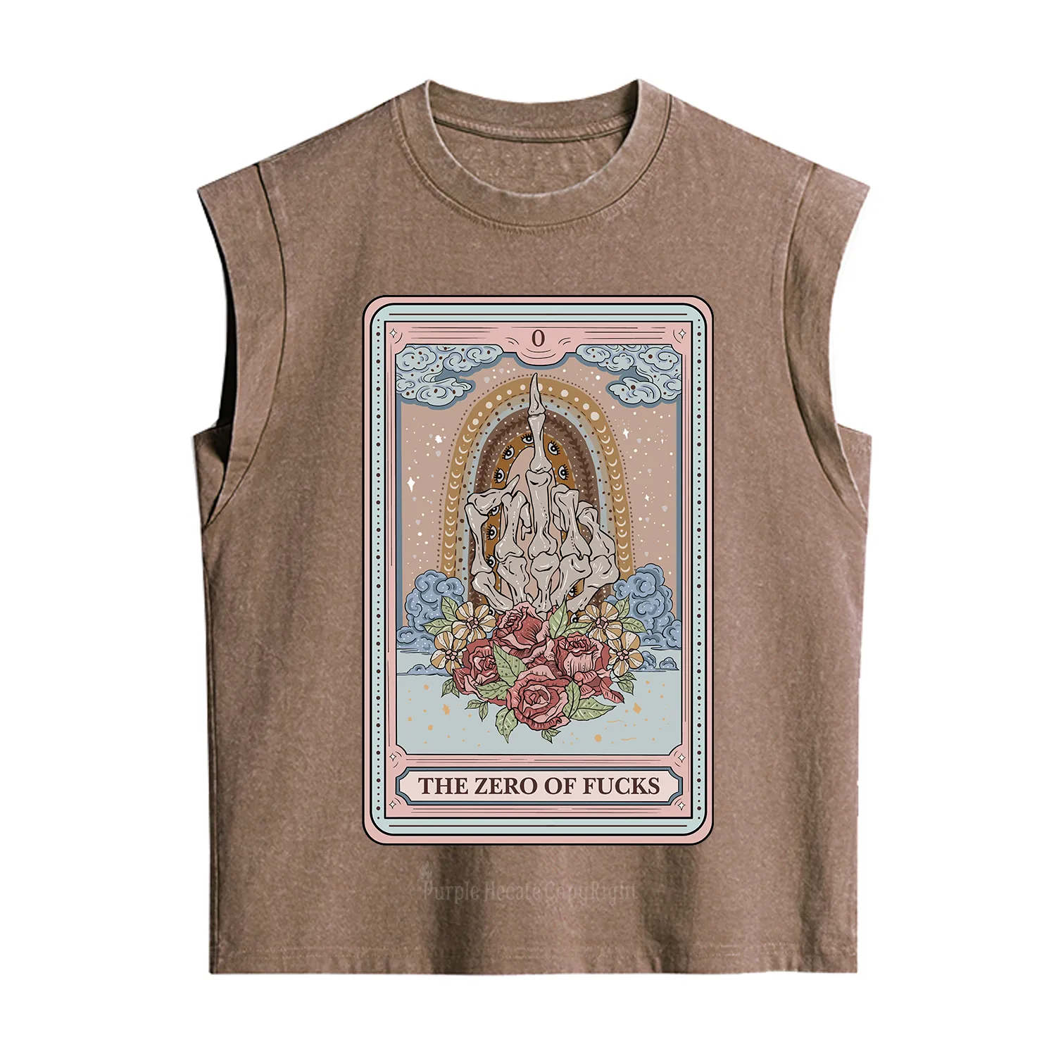 Purplehecate The Zero Of Fucks Tarot Vintage Washed Tank