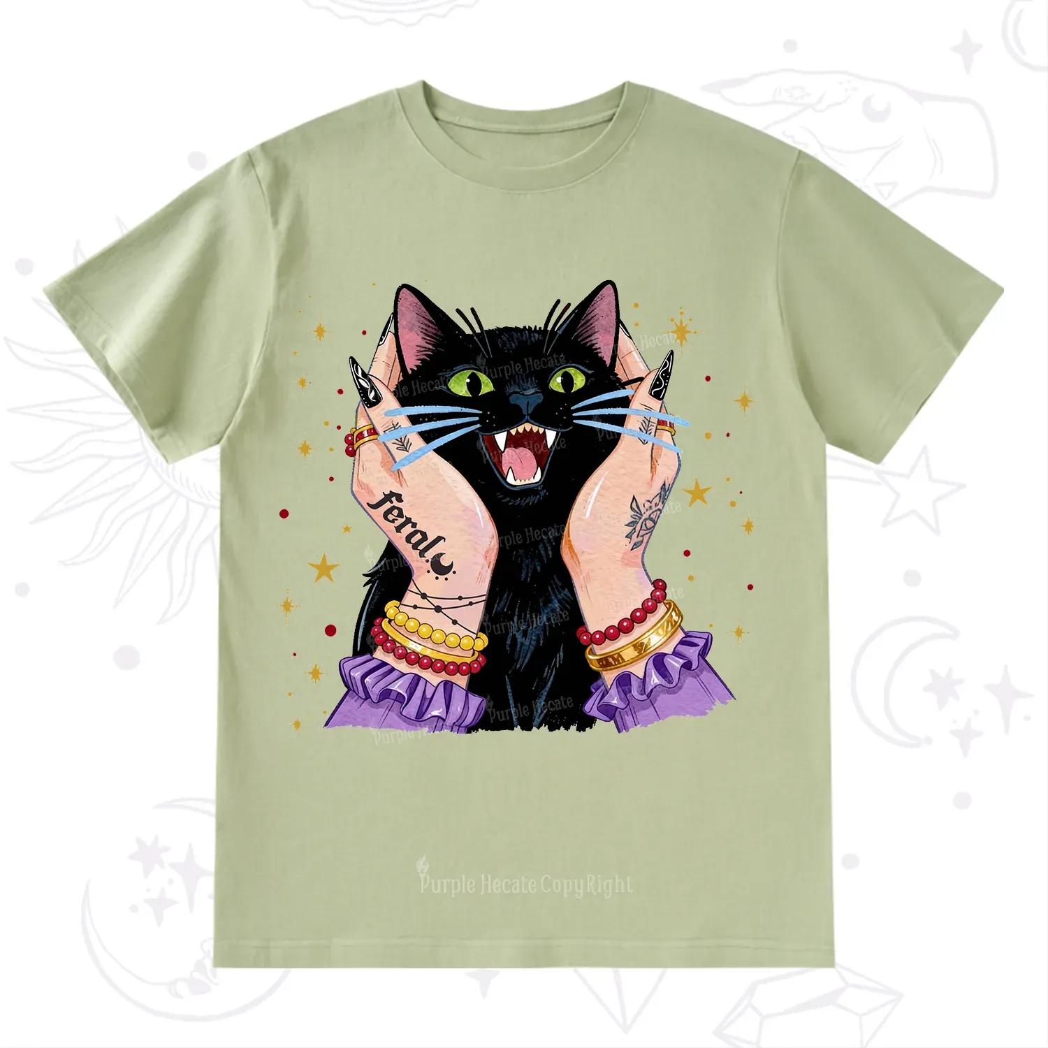 Purplehecate Feral Cat Magic T-Shirt