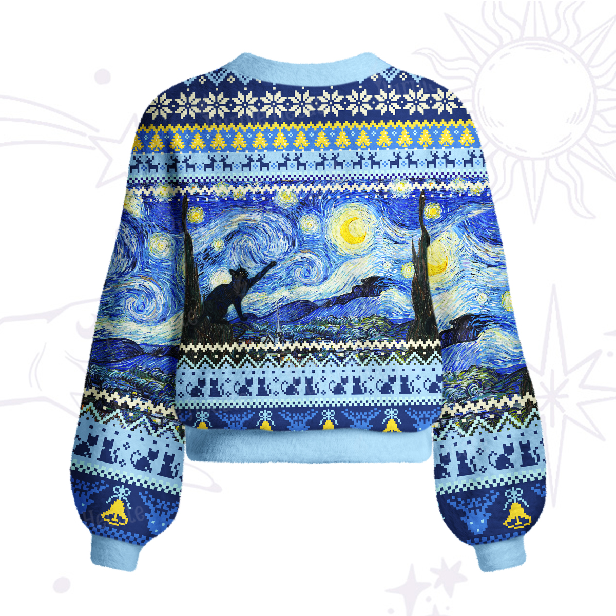 Purplehecate Witch Cat Under the Starry Night Cardigan Sweaters