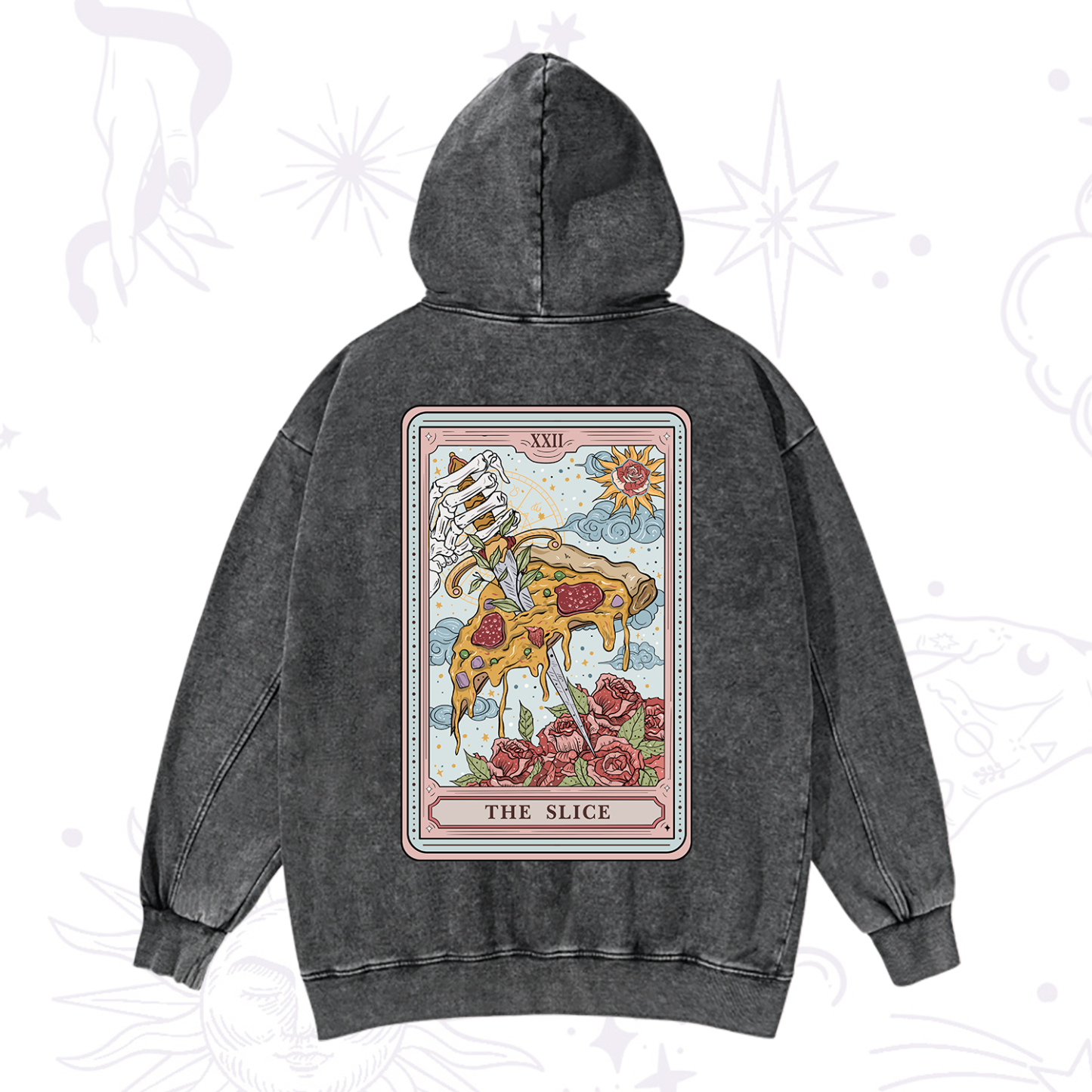 Magic Purplehecate The Slice Food Tarot Washed Hoodie