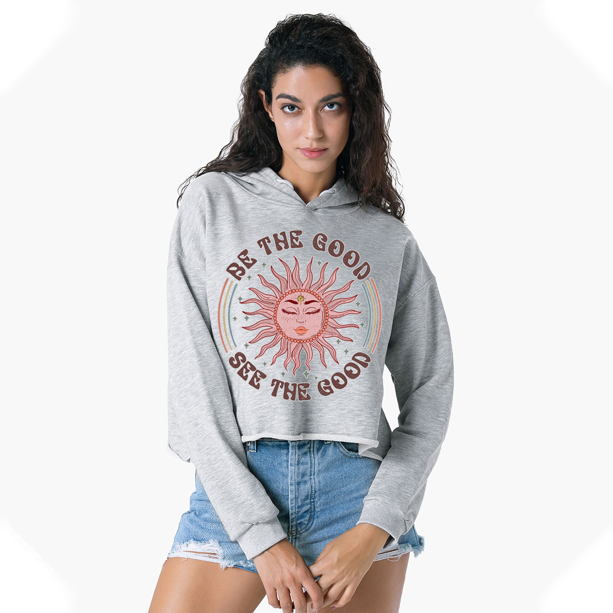 Purplehecate Be the Good See the Good Crop Hoodie