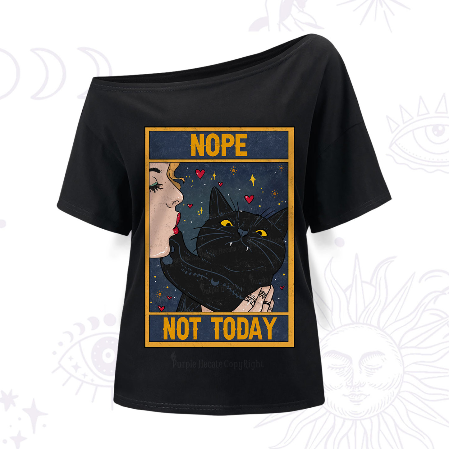 Purplehecate The Nope Not Today Tarot One Shoulder T-Shir