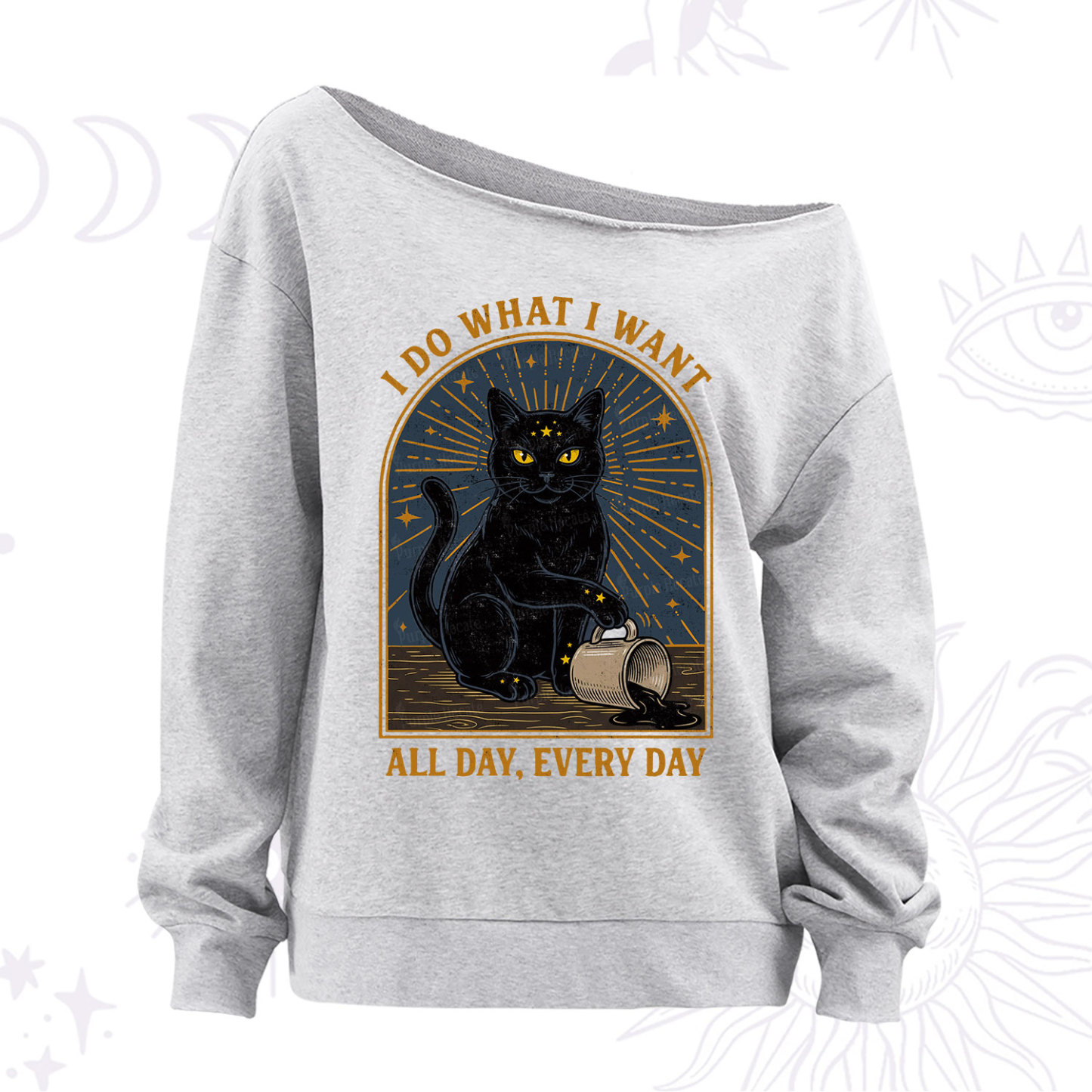 Purplehecate I Do What I What All Day Off The Shoulder Sweatshirt